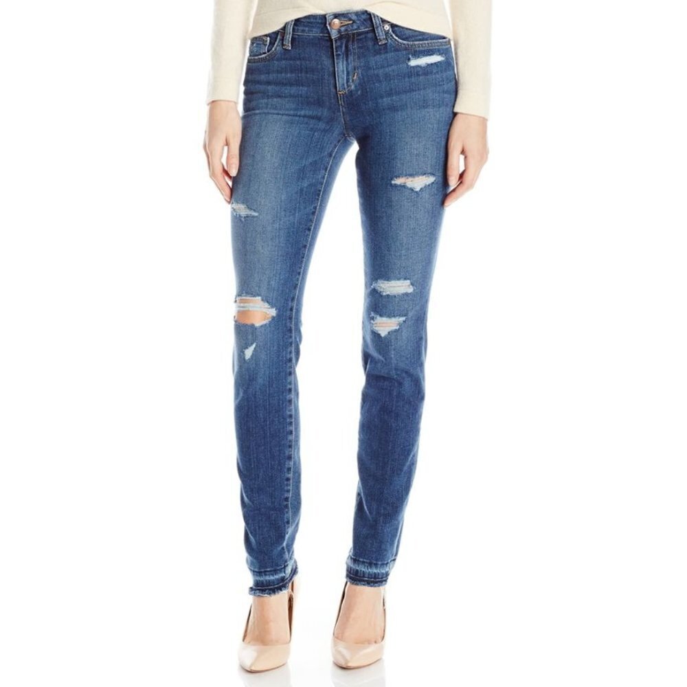 Joe's Jeans The Cigarette Straight Ankle Becka Jeans Distressed Mid Rise 27